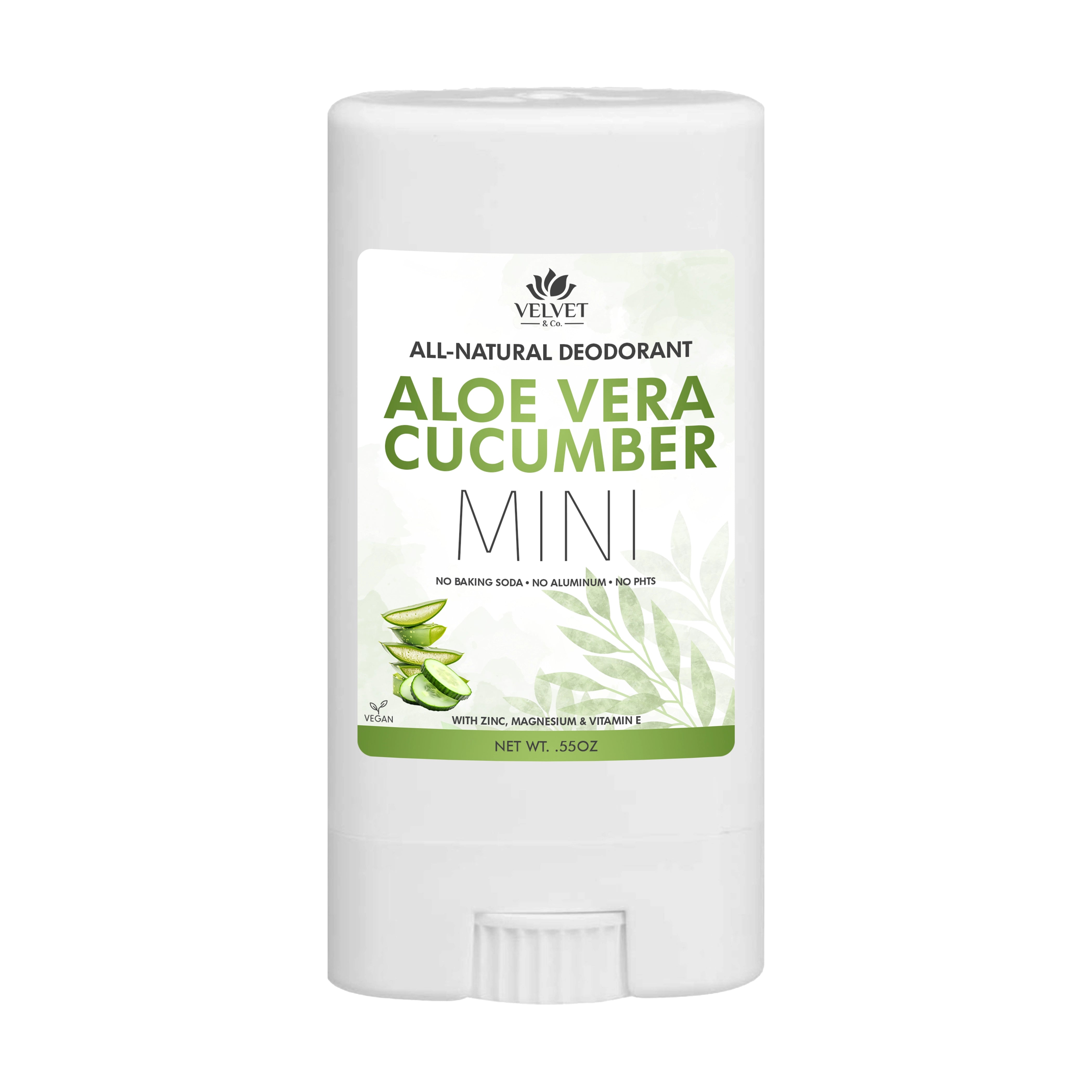 Mini desodorante Aloe Vera Cucumber de Velvet & Co. artesanal para llevar