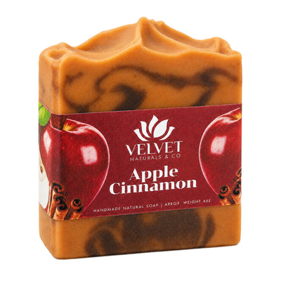 Jabón Apple Cinnamon de Velvet & Co. artesanal con aroma a manzana y canela