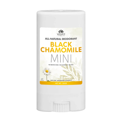 Mini desodorante Black Chamomile de Velvet & Co. artesanal con aroma suave