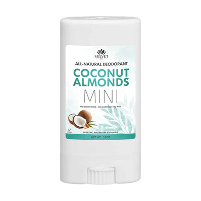 Mini desodorante Coconut Almonds de Velvet & Co. artesanal con aroma tropical