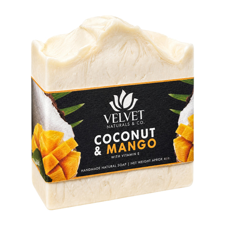 Jabón artesanal Coconut and Mango con aroma tropical Velvet & Co.