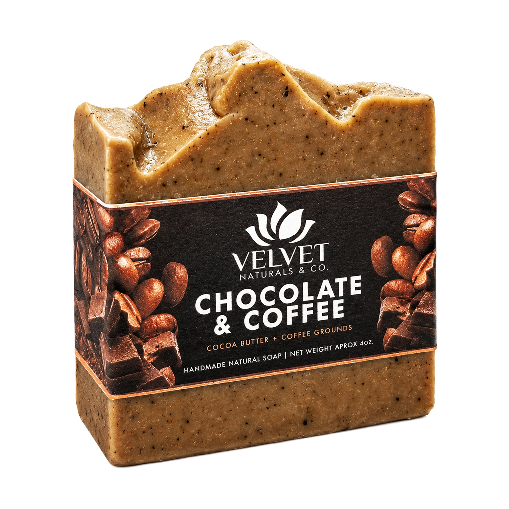 Jabón artesanal Coffee and Chocolate con aroma a café y chocolate Velvet & Co.