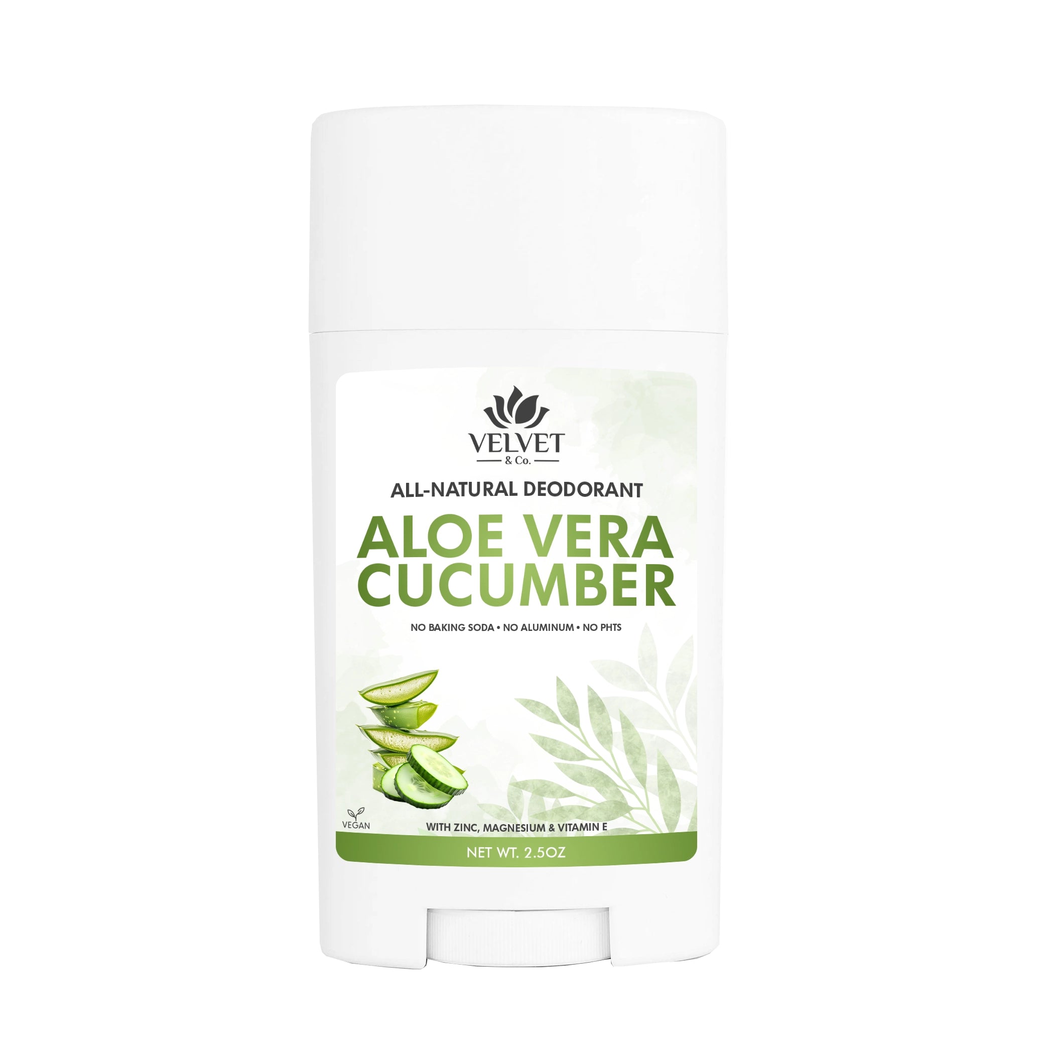 Desodorante Aloe Vera + Cucumber de Velvet & Co. artesanal con aroma fresco