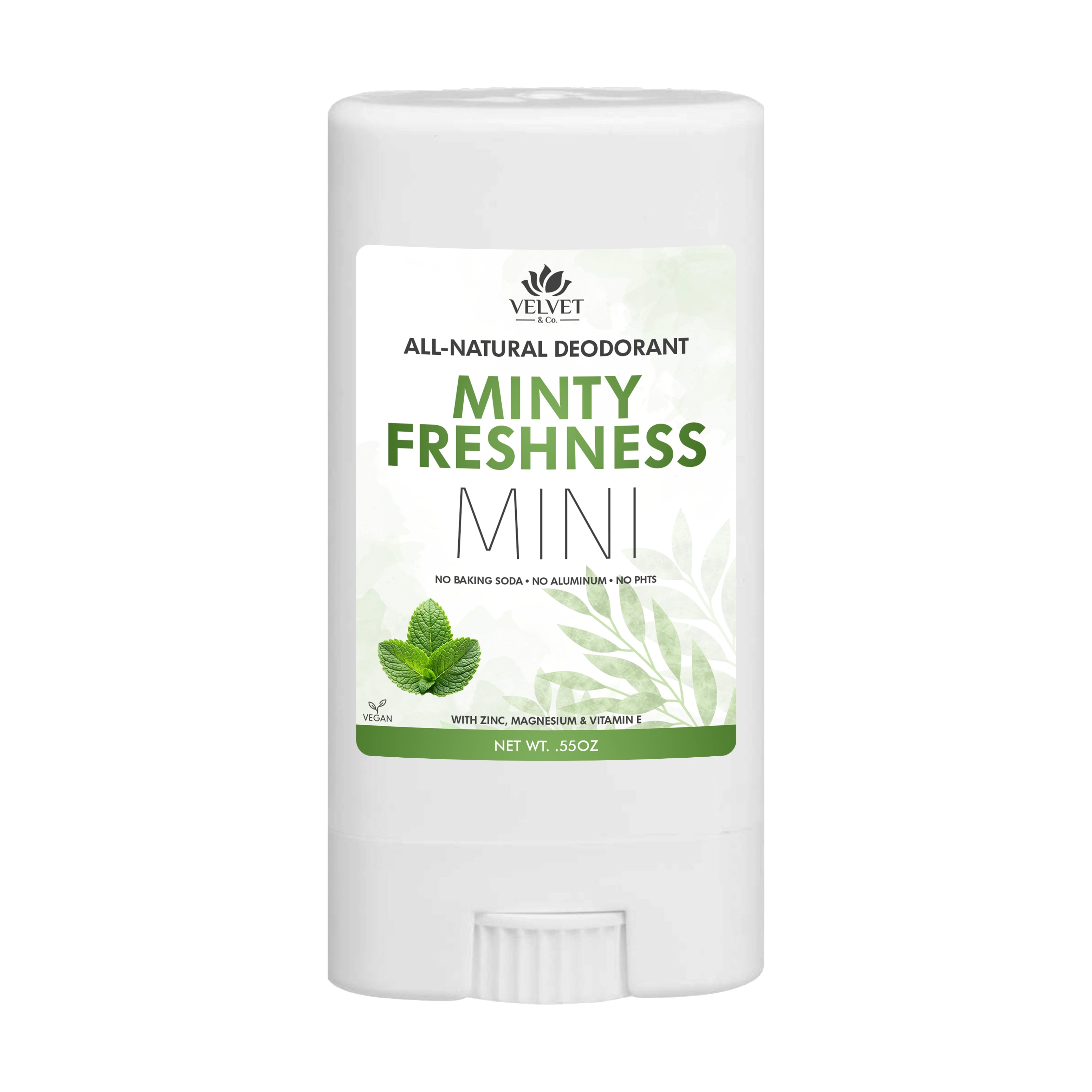 Mini desodorante Minty Freshness de Velvet & Co. artesanal con aroma fresco