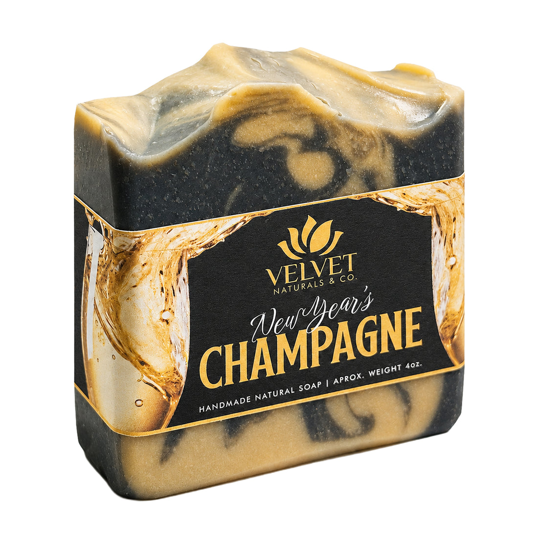 Jabón artesanal New Year's Champagne con aroma festivo Velvet & Co.