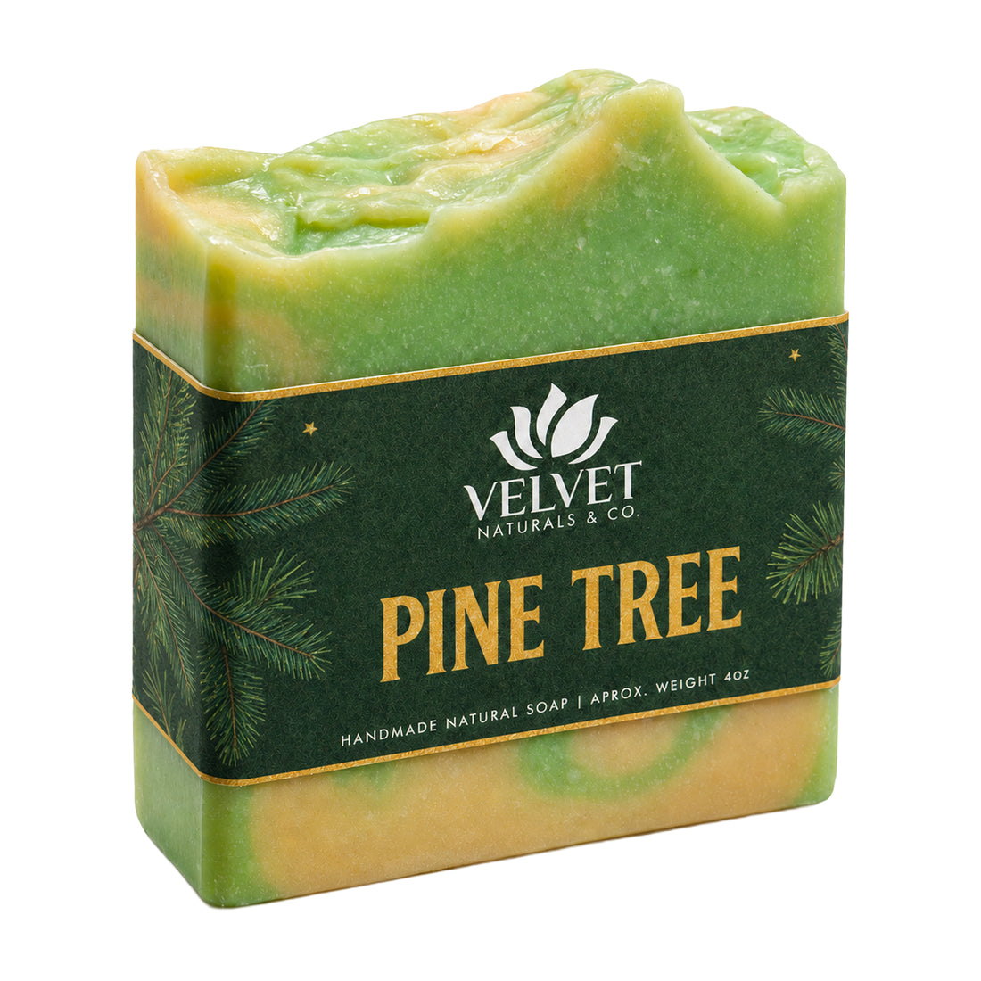Jabón artesanal Pine Tree con aroma fresco a pino Velvet & Co.