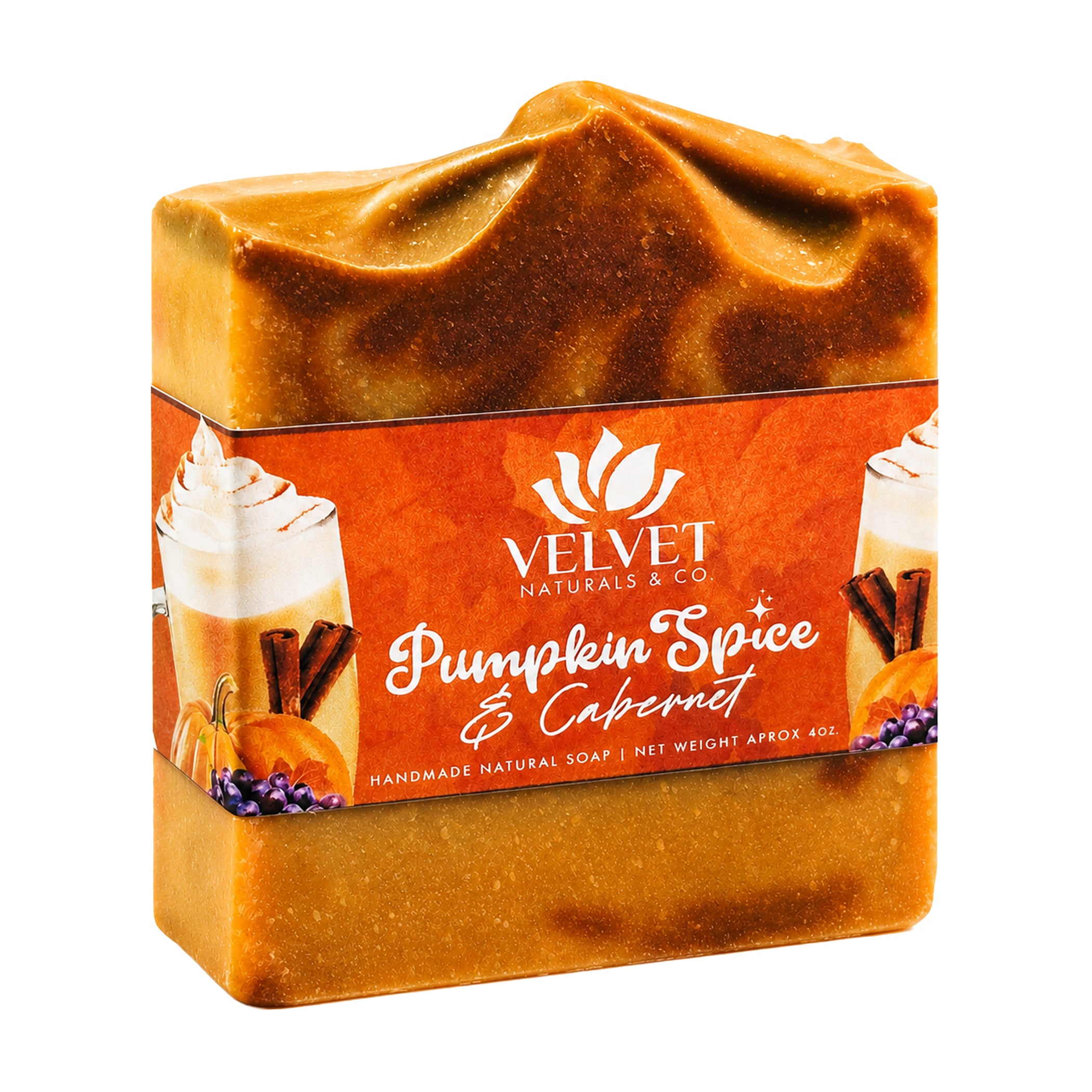 Jabón artesanal Pumpkin Spice y Cabernet con aroma especiado Velvet & Co.