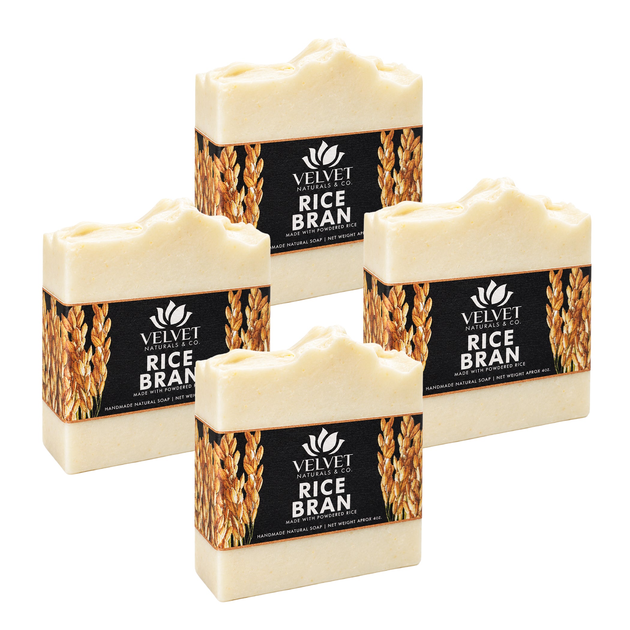Bundle de 4 jabones Rice Bran de arroz Velvet & Co.