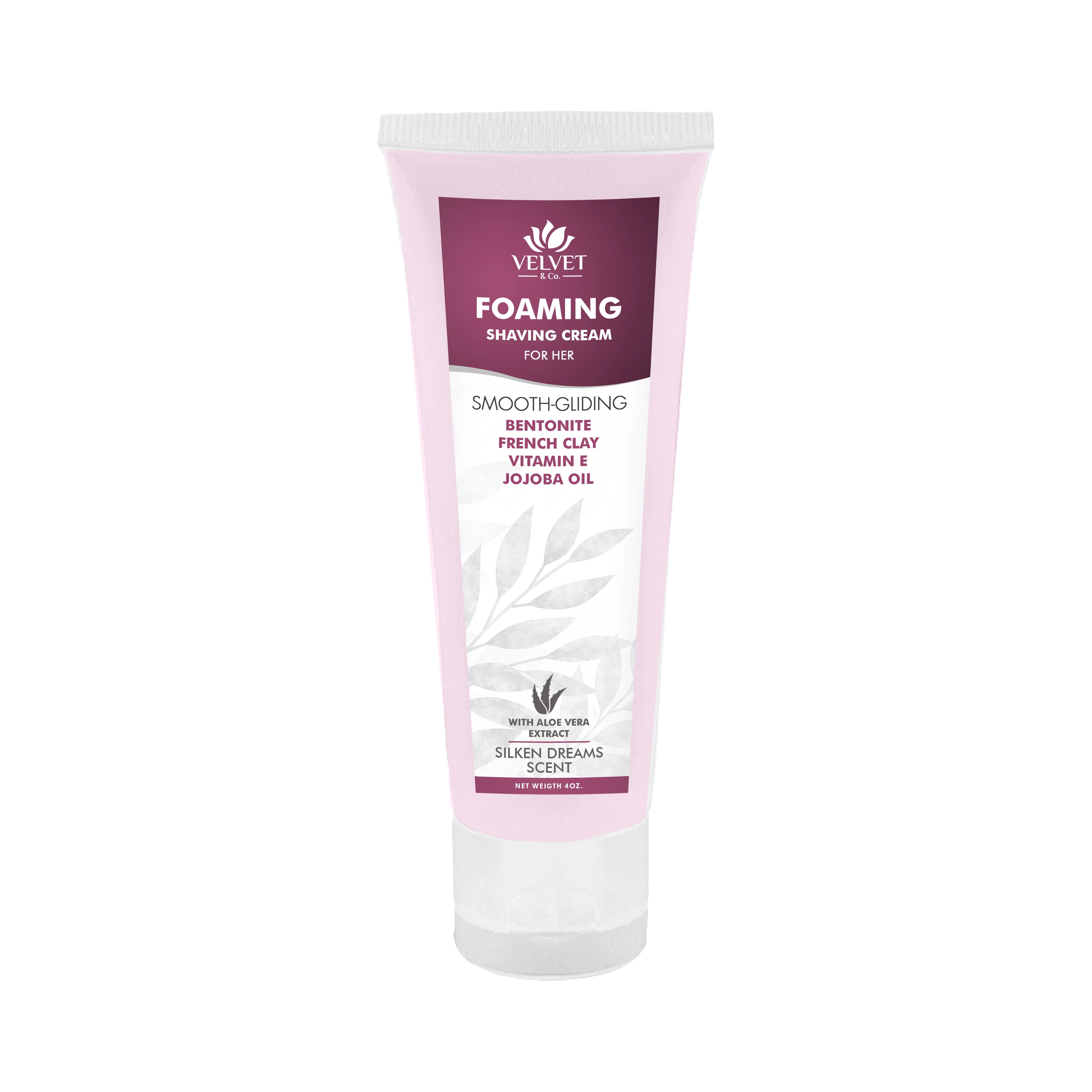 Crema de afeitar femenina Velvet & Co. con espuma suave y acabado delicado