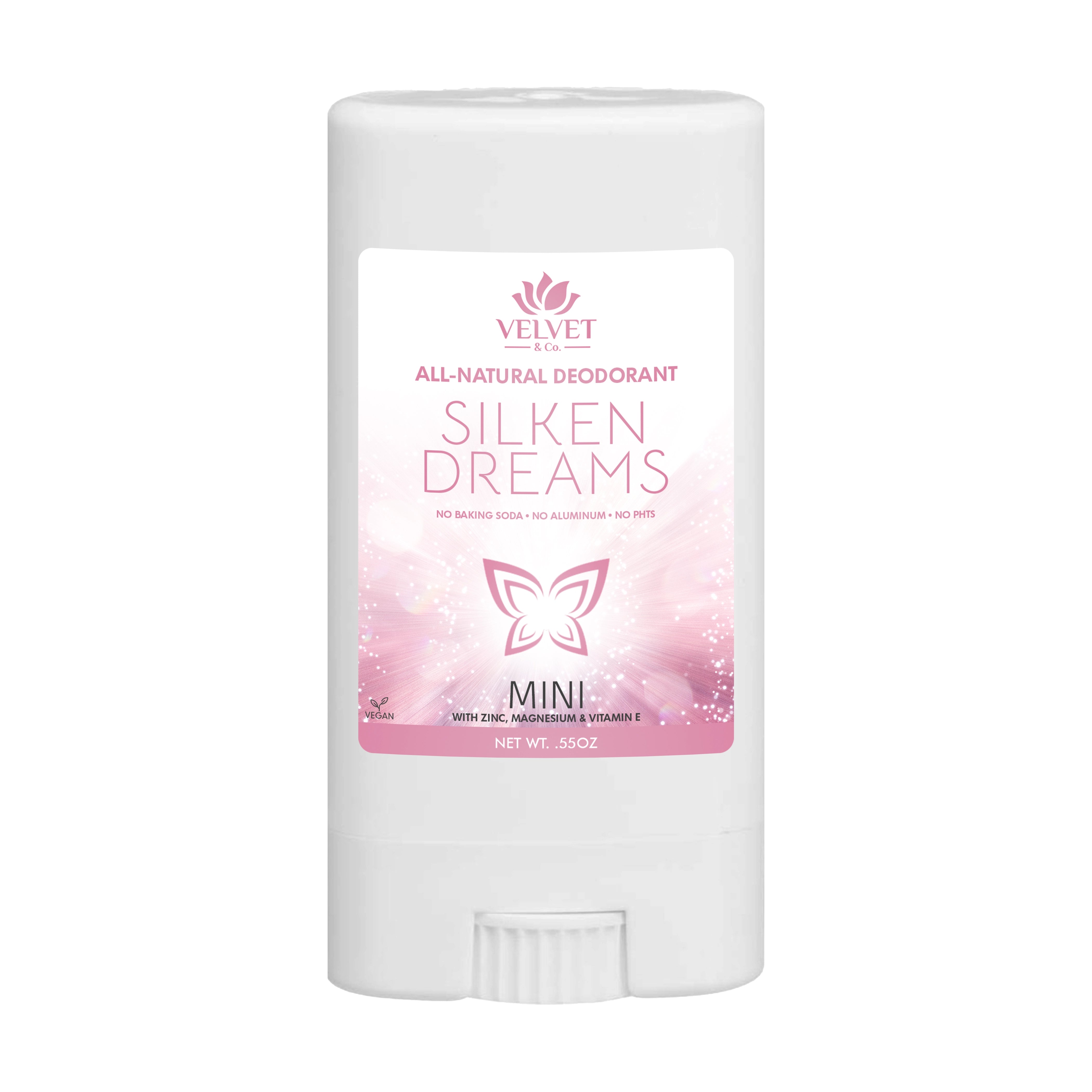 Mini desodorante Silken Dreams de Velvet & Co. artesanal con aroma femenino
