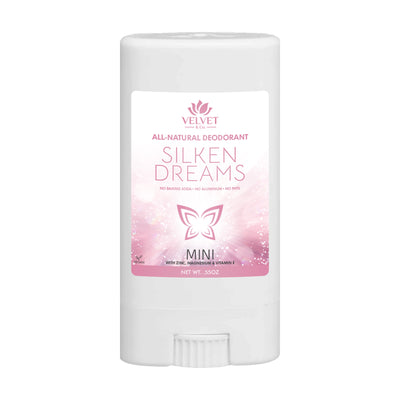 Mini desodorante Silken Dreams de Velvet & Co. artesanal con aroma femenino