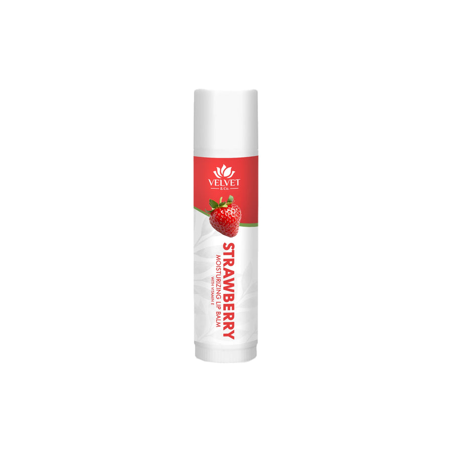 Lip balm Strawberry de Velvet & Co. artesanal con aroma frutal