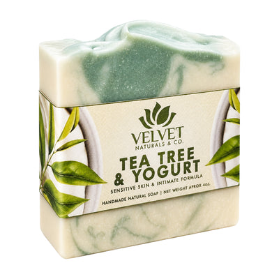 Jabón Tea Tree Yogurt de Velvet & Co. artesanal para limpieza suave