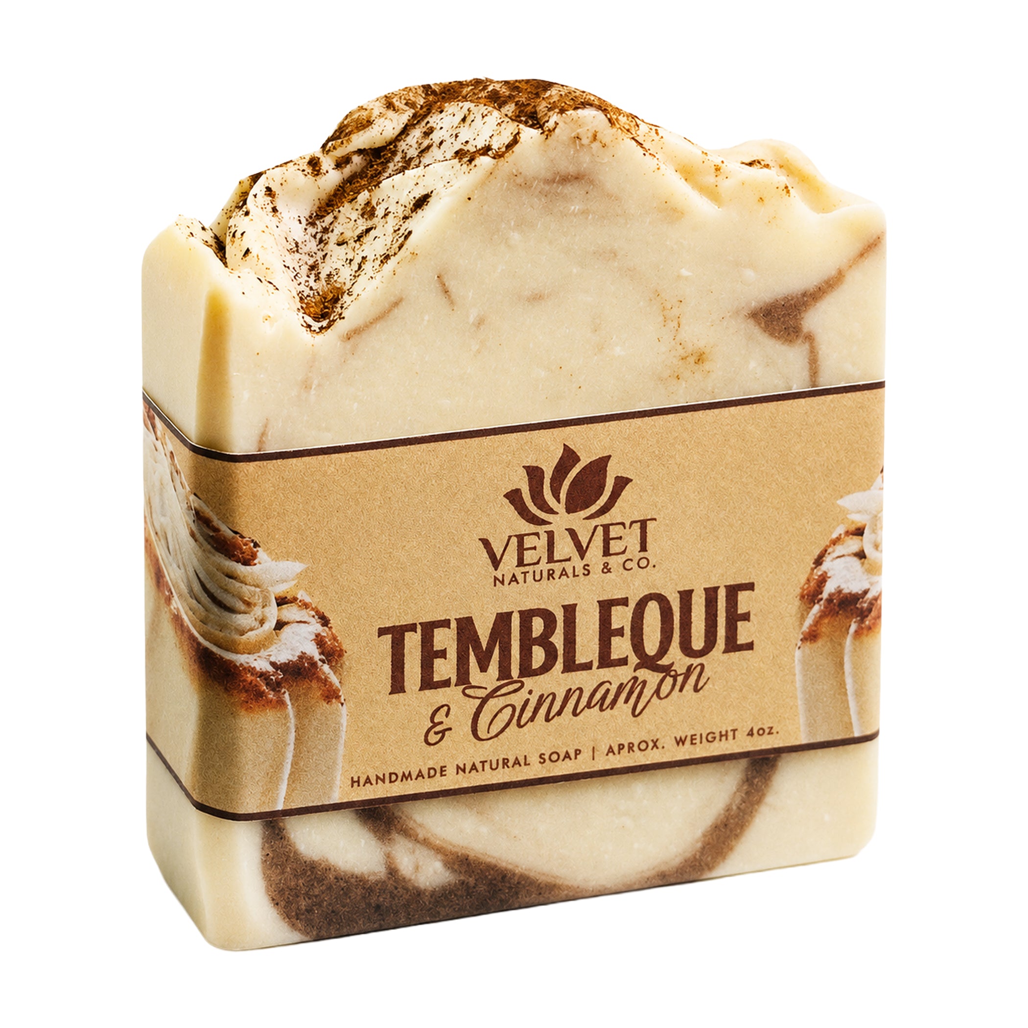 Jabón artesanal Tembleque con aroma dulce y especiado hecho en Puerto Rico