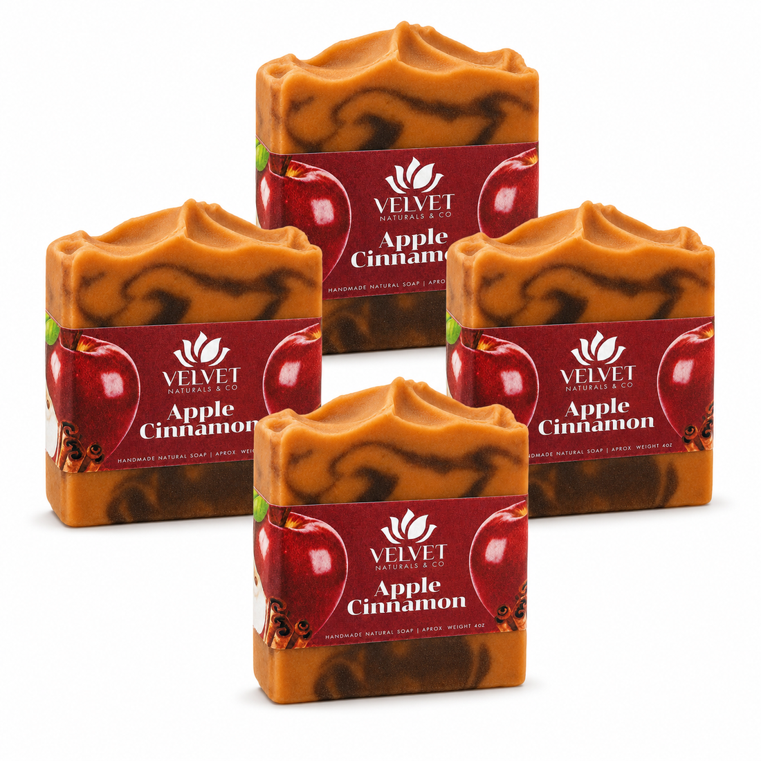Pack de 4 jabones Apple Cinnamon de 4 oz