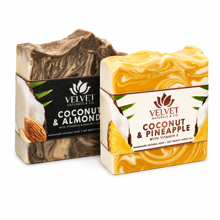 Dúo Isla Tropical con jabones Coconut & Almonds y Coconut & Pineapple