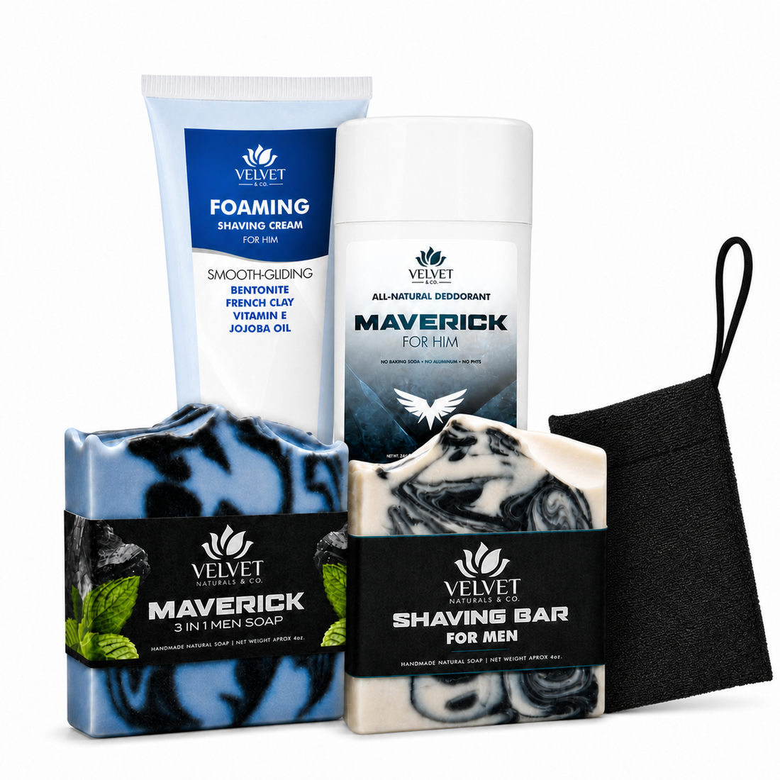 Grooming para Él con cinco piezas y bolsa de malla