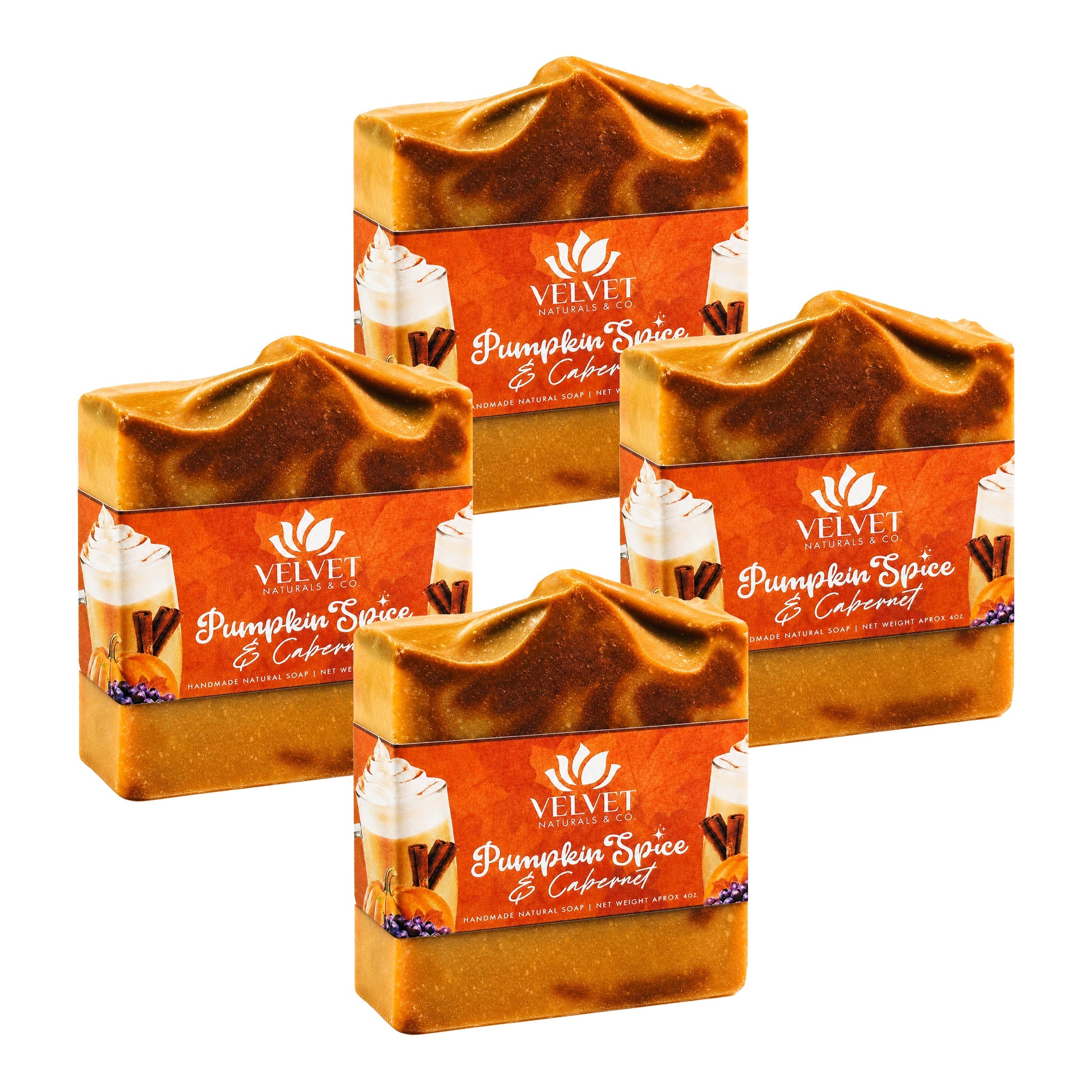 Pack de 4 jabones Pumpkin Spice + Cabernet de 4 oz